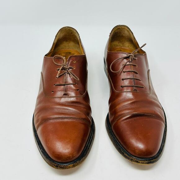 Salvatore Ferragamo Oxford Cap Toe Italian Leather Shoes - Picture 10 of 15